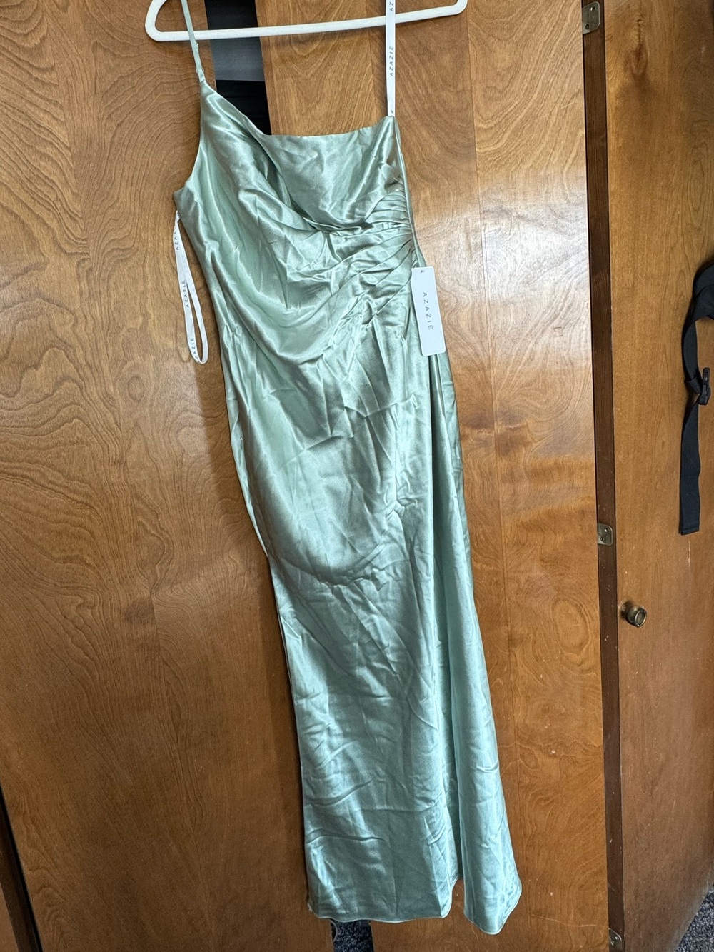Satin Cowl Slip Dress in Sage Green